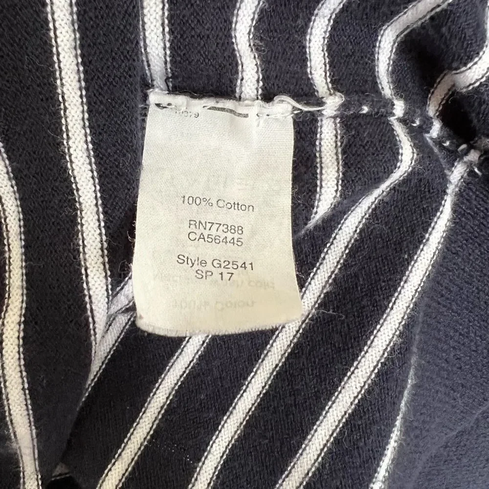 J. Crew Navy striped V neck sweater. size M